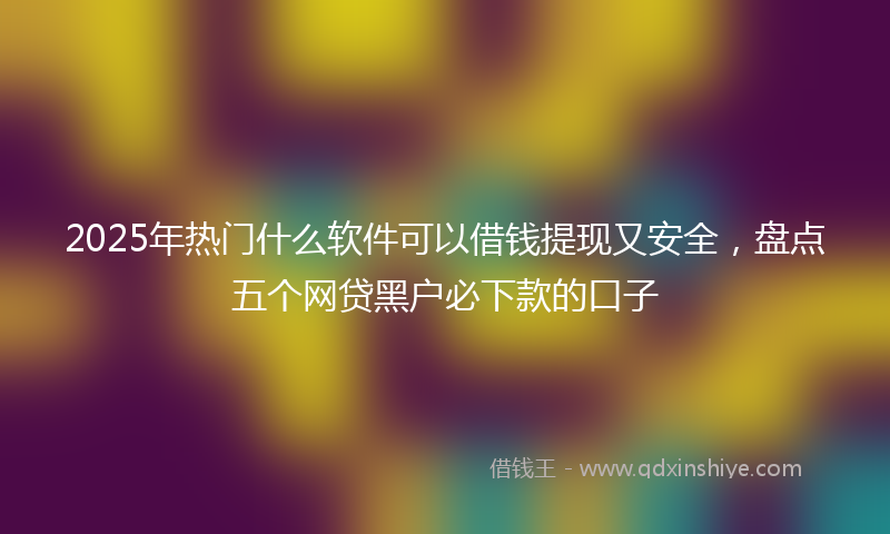 2025年热门什么软件可以借钱提现又安全，盘点五个网贷黑户必下款的口子