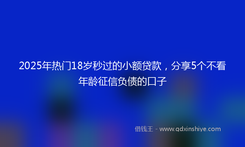 2025年热门18岁秒过的小额贷款，分享5个不看年龄征信负债的口子