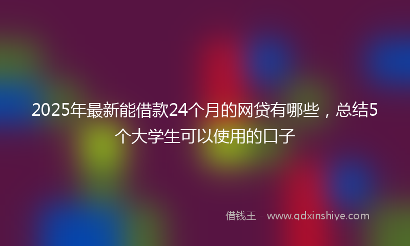 2025年最新能借款24个月的网贷有哪些，总结5个大学生可以使用的口子