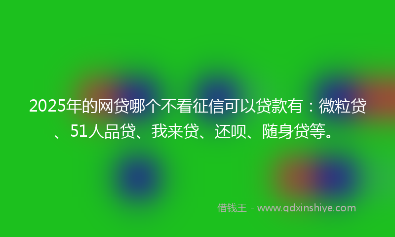2025年的网贷哪个不看征信可以贷款有：微粒贷、51人品贷、我来贷、还呗、随身贷等。