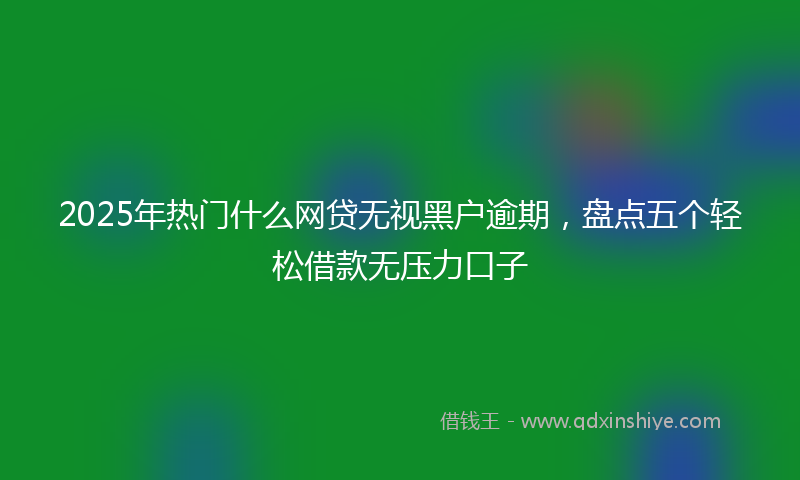 2025年热门什么网贷无视黑户逾期，盘点五个轻松借款无压力口子
