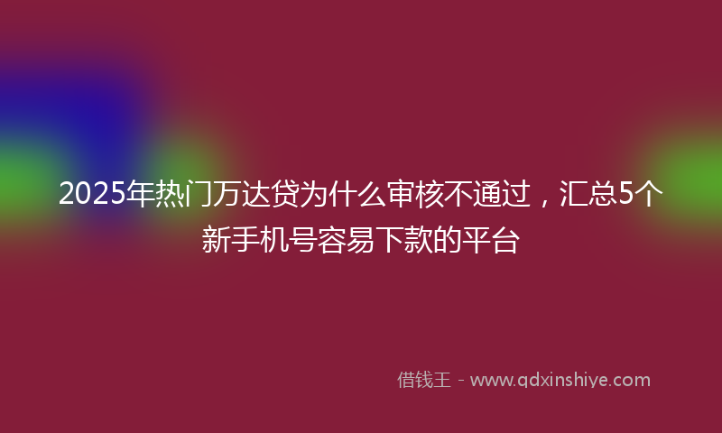 2025年热门万达贷为什么审核不通过，汇总5个新手机号容易下款的平台