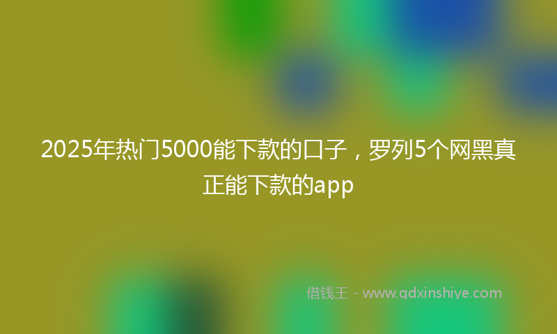 2025年热门5000能下款的口子，罗列5个网黑真正能下款的app