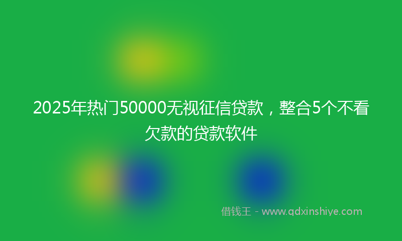 2025年热门50000无视征信贷款，整合5个不看欠款的贷款软件