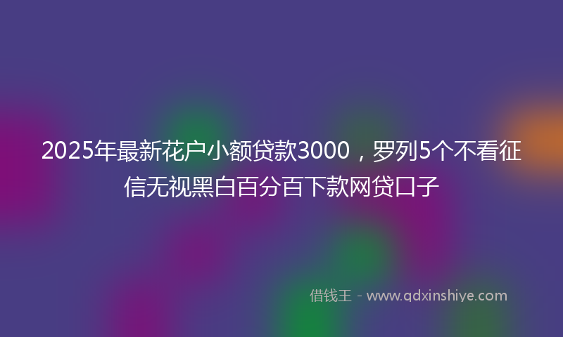 2025年最新花户小额贷款3000，罗列5个不看征信无视黑白百分百下款网贷口子