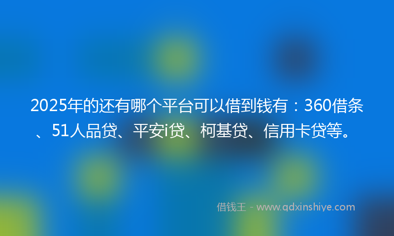 2025年的还有哪个平台可以借到钱有：360借条、51人品贷、平安i贷、柯基贷、信用卡贷等。