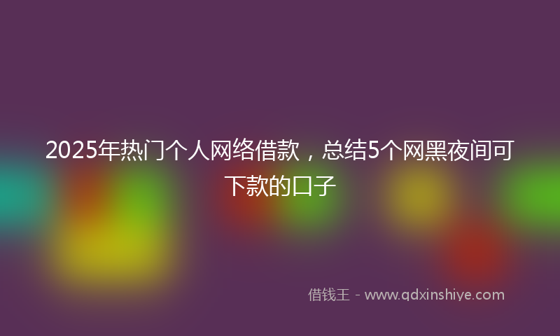 2025年热门个人网络借款，总结5个网黑夜间可下款的口子