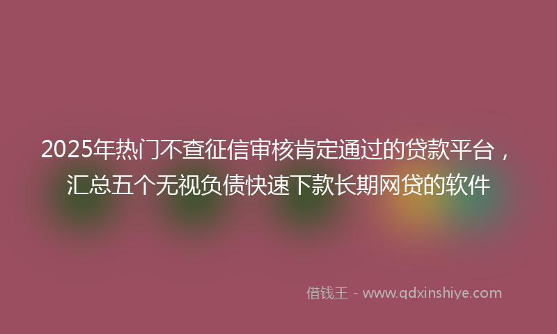 2025年热门不查征信审核肯定通过的贷款平台，汇总五个无视负债快速下款长期网贷的软件