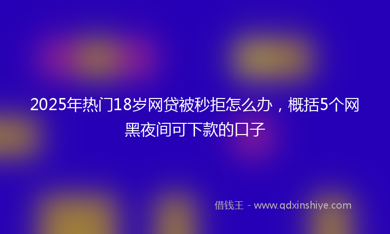 2025年热门18岁网贷被秒拒怎么办，概括5个网黑夜间可下款的口子