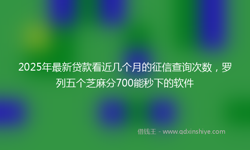 2025年最新贷款看近几个月的征信查询次数，罗列五个芝麻分700能秒下的软件