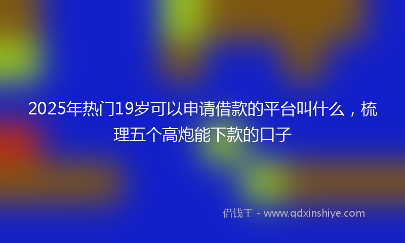 2025年热门19岁可以申请借款的平台叫什么，梳理五个高炮能下款的口子