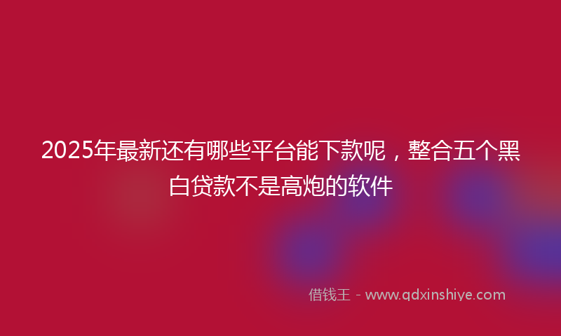 2025年最新还有哪些平台能下款呢，整合五个黑白贷款不是高炮的软件