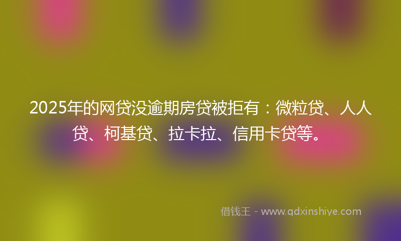 2025年的网贷没逾期房贷被拒有：微粒贷、人人贷、柯基贷、拉卡拉、信用卡贷等。