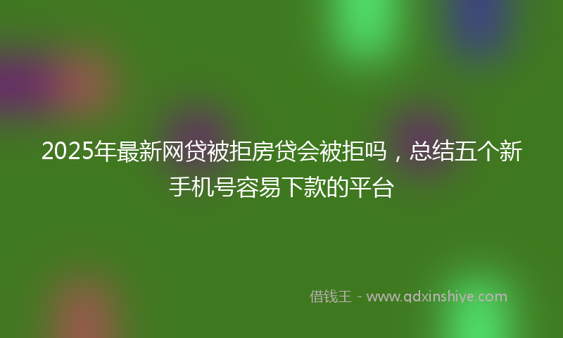 2025年最新网贷被拒房贷会被拒吗，总结五个新手机号容易下款的平台