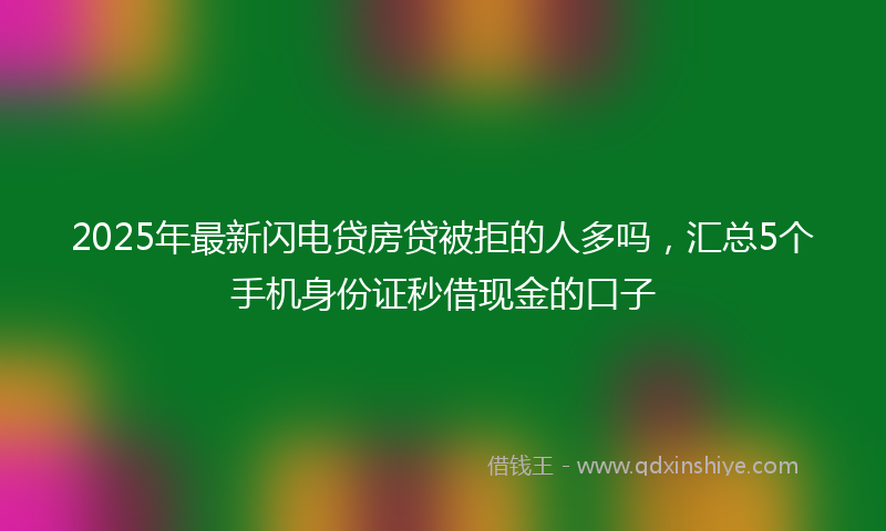 2025年最新闪电贷房贷被拒的人多吗,汇总5个手机身份证秒借现金的口子
