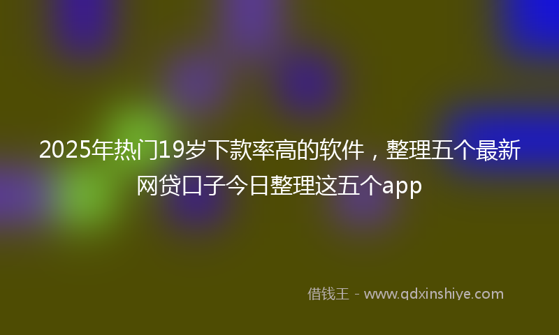 2025年热门19岁下款率高的软件，整理五个最新网贷口子今日整理这五个app