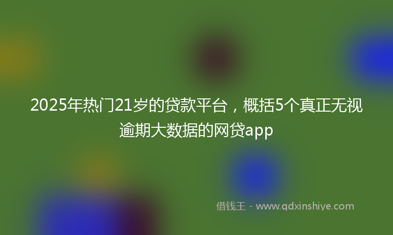 2025年热门21岁的贷款平台，概括5个真正无视逾期大数据的网贷app