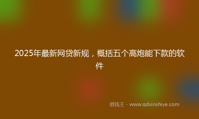 2025年最新网贷新规，概括五个高炮能下款的软件