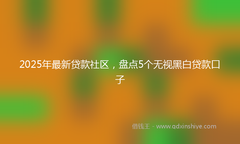 2025年最新贷款社区，盘点5个无视黑白贷款口子