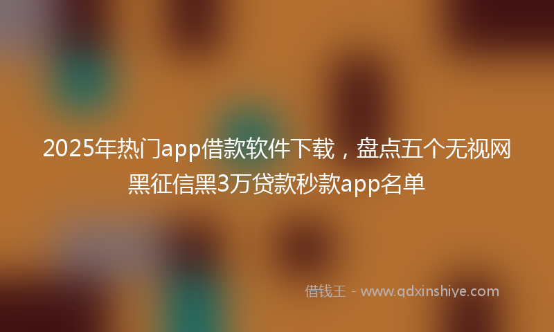 2025年热门app借款软件下载，盘点五个无视网黑征信黑3万贷款秒款app名单