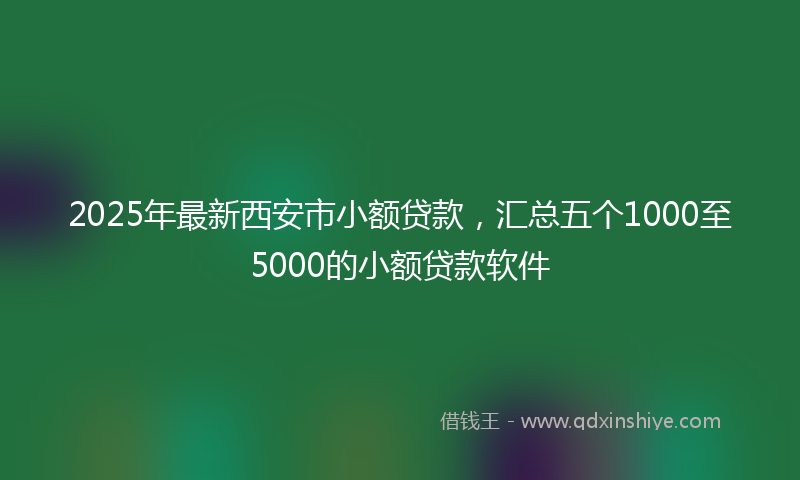 2025年最新西安市小额贷款，汇总五个1000至5000的小额贷款软件