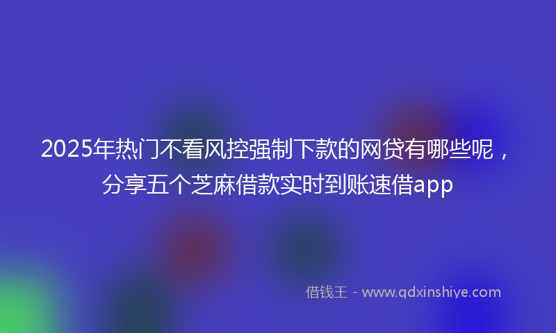 2025年热门不看风控强制下款的网贷有哪些呢，分享五个芝麻借款实时到账速借app