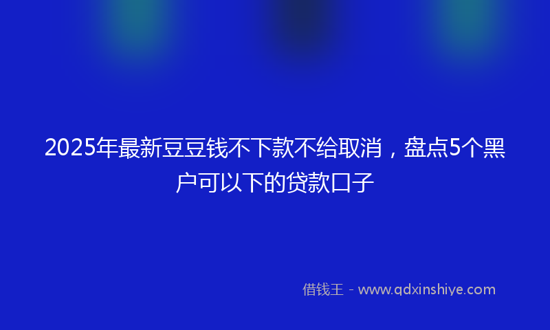 2025年最新豆豆钱不下款不给取消，盘点5个黑户可以下的贷款口子