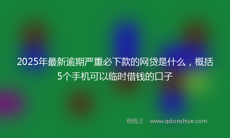 2025年最新逾期严重必下款的网贷是什么，概括5个手机可以临时借钱的口子
