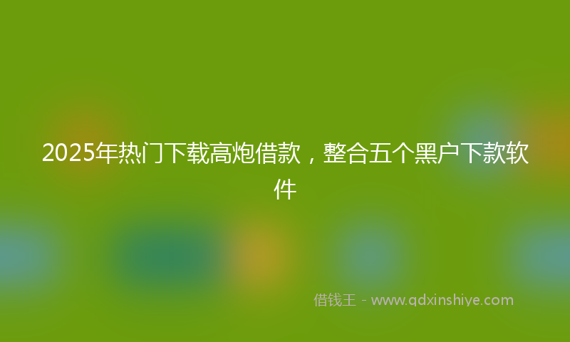 2025年热门下载高炮借款，整合五个黑户下款软件