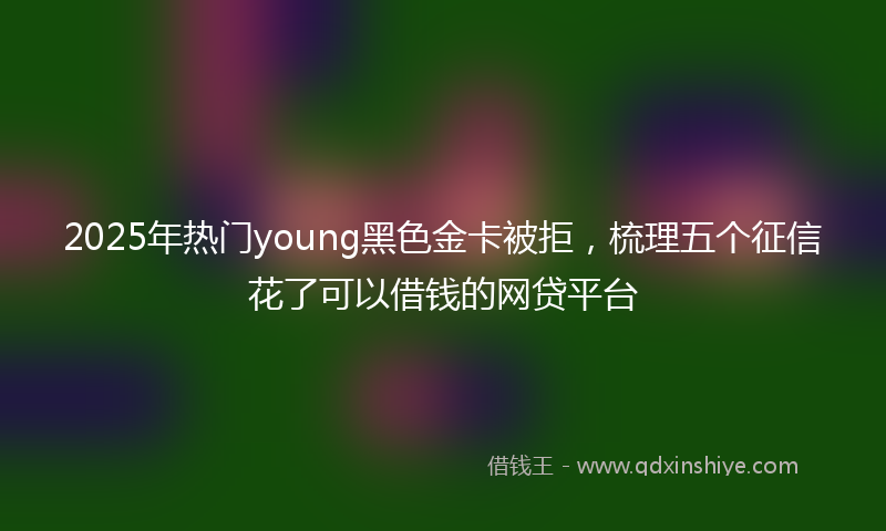2025年热门young黑色金卡被拒，梳理五个征信花了可以借钱的网贷平台
