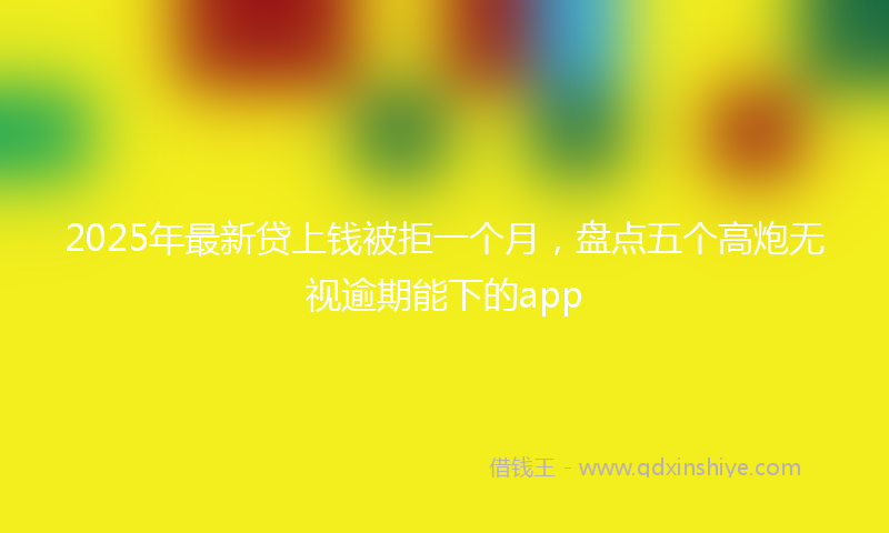2025年最新贷上钱被拒一个月，盘点五个高炮无视逾期能下的app