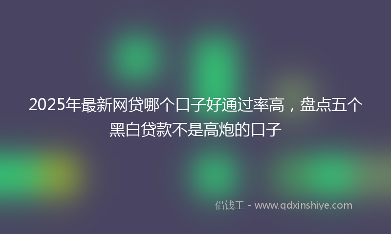 2025年最新网贷哪个口子好通过率高，盘点五个黑白贷款不是高炮的口子