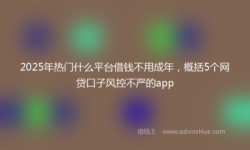 2025年热门什么平台借钱不用成年，概括5个网贷口子风控不严的app