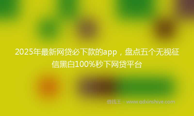 2025年最新网贷必下款的app，盘点五个无视征信黑白100%秒下网贷平台