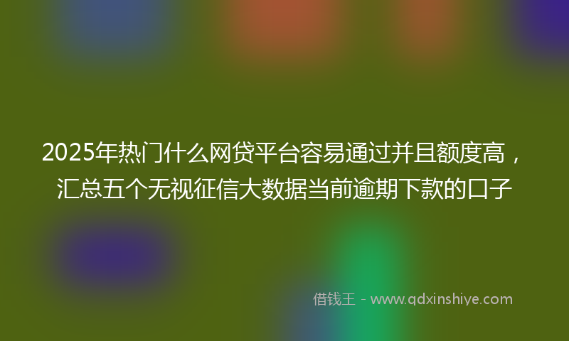2025年热门什么网贷平台容易通过并且额度高，汇总五个无视征信大数据当前逾期下款的口子