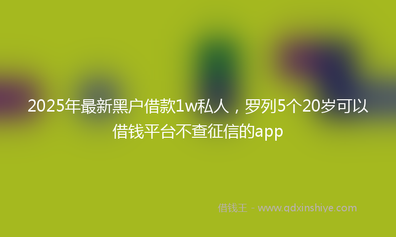 2025年最新黑户借款1w私人，罗列5个20岁可以借钱平台不查征信的app