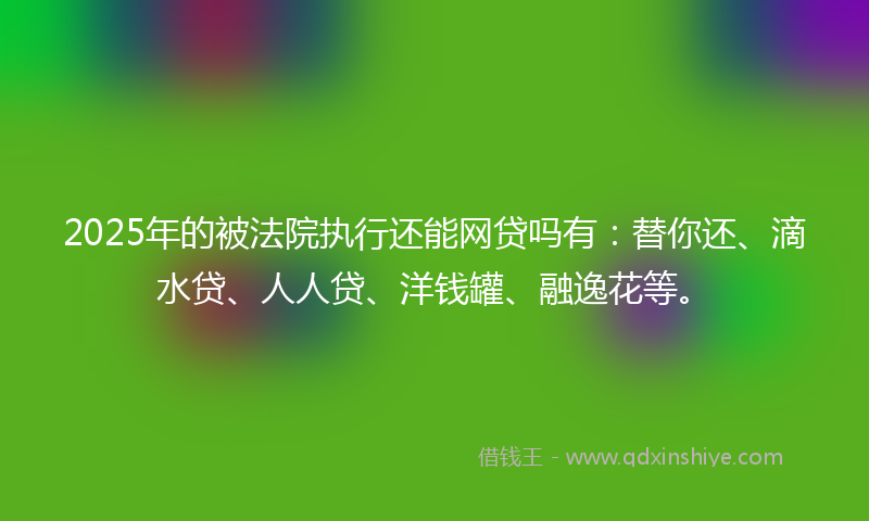 2025年的被法院执行还能网贷吗有：替你还、滴水贷、人人贷、洋钱罐、融逸花等。