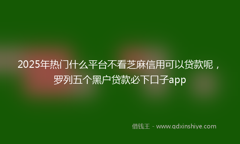 2025年热门什么平台不看芝麻信用可以贷款呢，罗列五个黑户贷款必下口子app