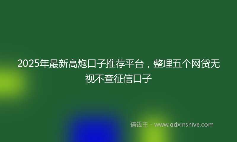 2025年最新高炮口子推荐平台，整理五个网贷无视不查征信口子