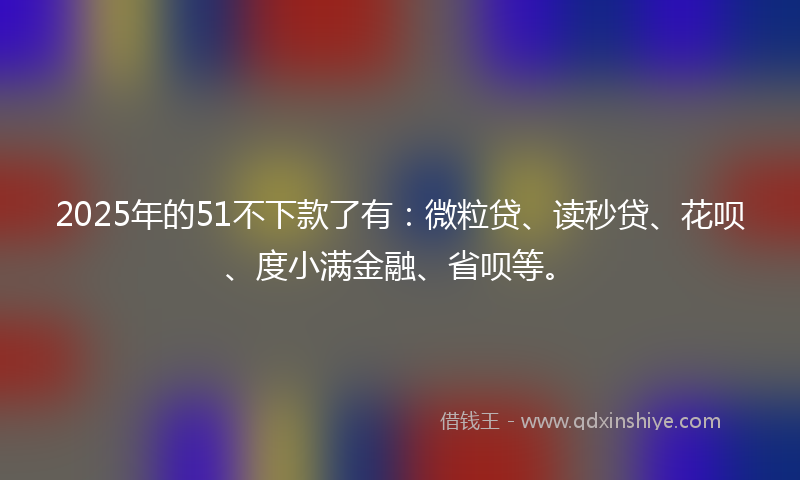 2025年的51不下款了有：微粒贷、读秒贷、花呗、度小满金融、省呗等。