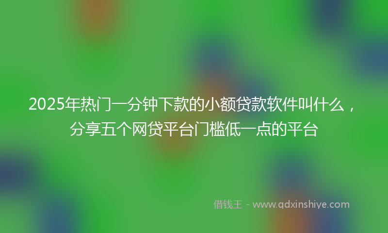 2025年热门一分钟下款的小额贷款软件叫什么，分享五个网贷平台门槛低一点的平台