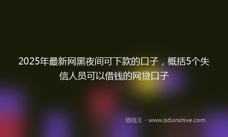 2025年最新网黑夜间可下款的口子，概括5个失信人员可以借钱的网贷口子