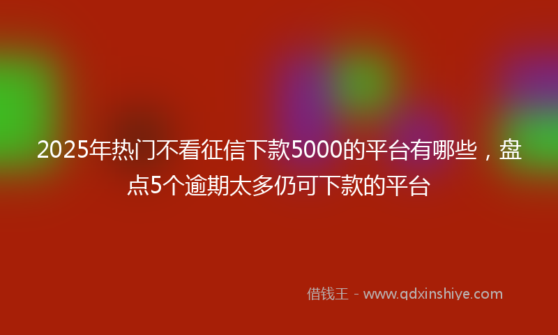 2025年热门不看征信下款5000的平台有哪些，盘点5个逾期太多仍可下款的平台