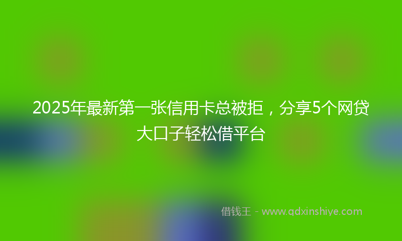 2025年最新第一张信用卡总被拒，分享5个网贷大口子轻松借平台