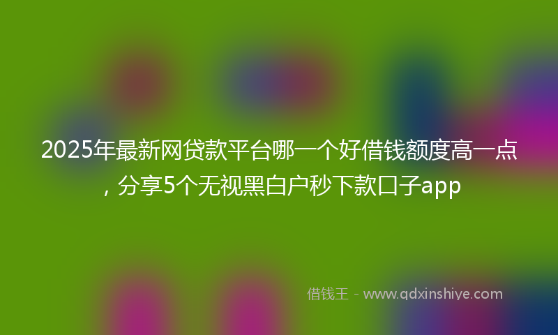 2025年最新网贷款平台哪一个好借钱额度高一点，分享5个无视黑白户秒下款口子app