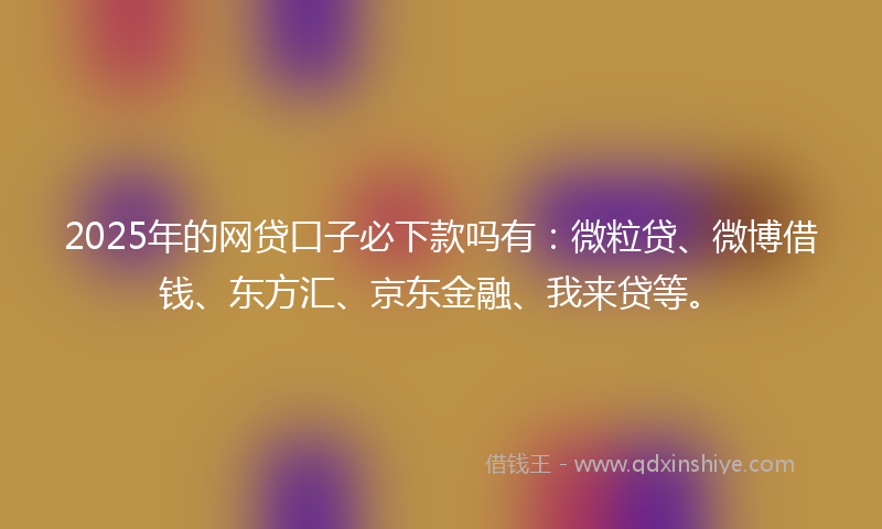 2025年的网贷口子必下款吗有：微粒贷、微博借钱、东方汇、京东金融、我来贷等。