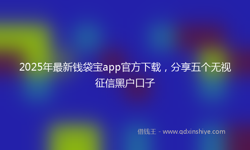 2025年最新钱袋宝app官方下载，分享五个无视征信黑户口子
