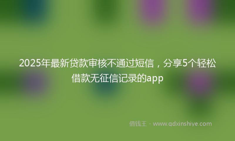 2025年最新贷款审核不通过短信，分享5个轻松借款无征信记录的app