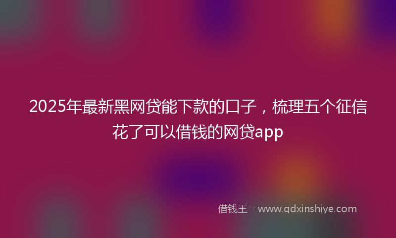 2025年最新黑网贷能下款的口子，梳理五个征信花了可以借钱的网贷app