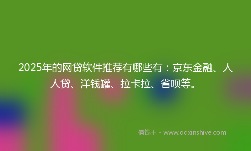 2025年的网贷软件推荐有哪些有：京东金融、人人贷、洋钱罐、拉卡拉、省呗等。